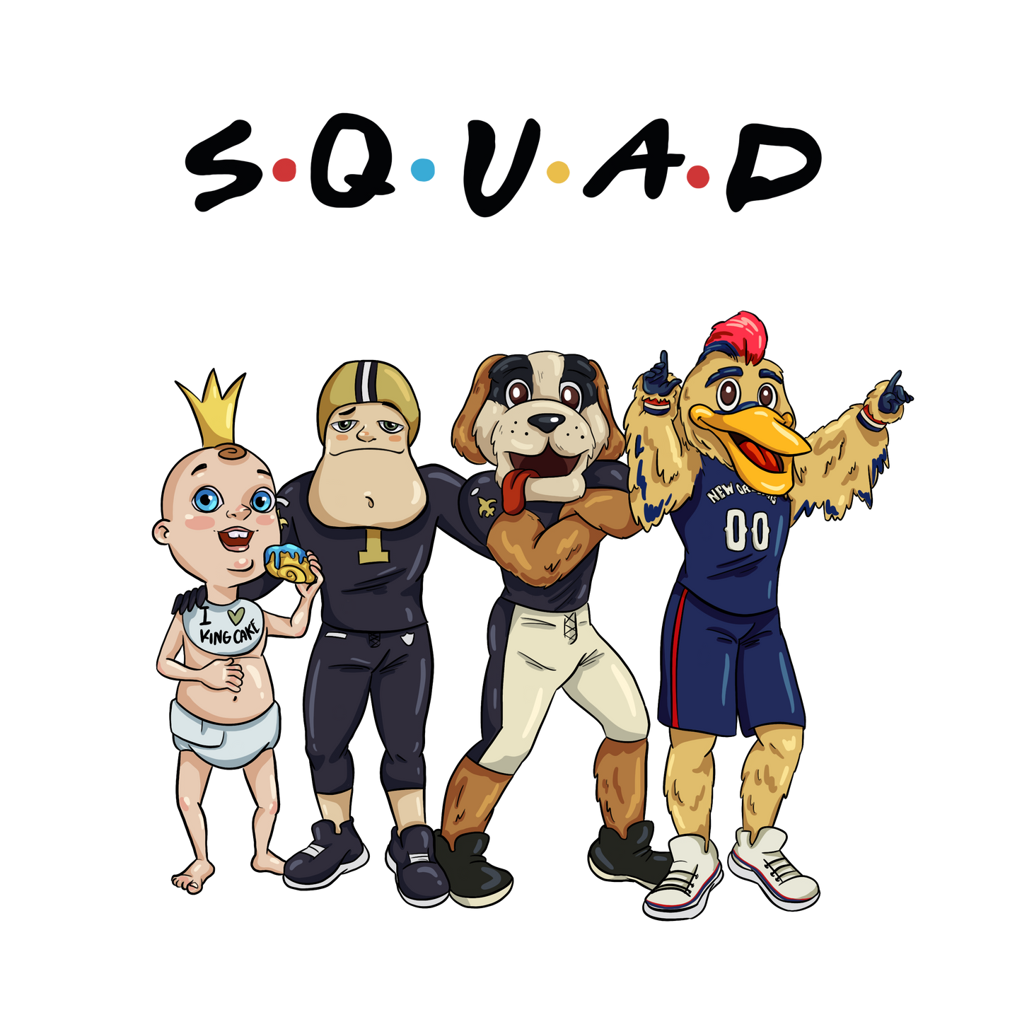 The NOLA Mascots are Friends Kids T-shirt