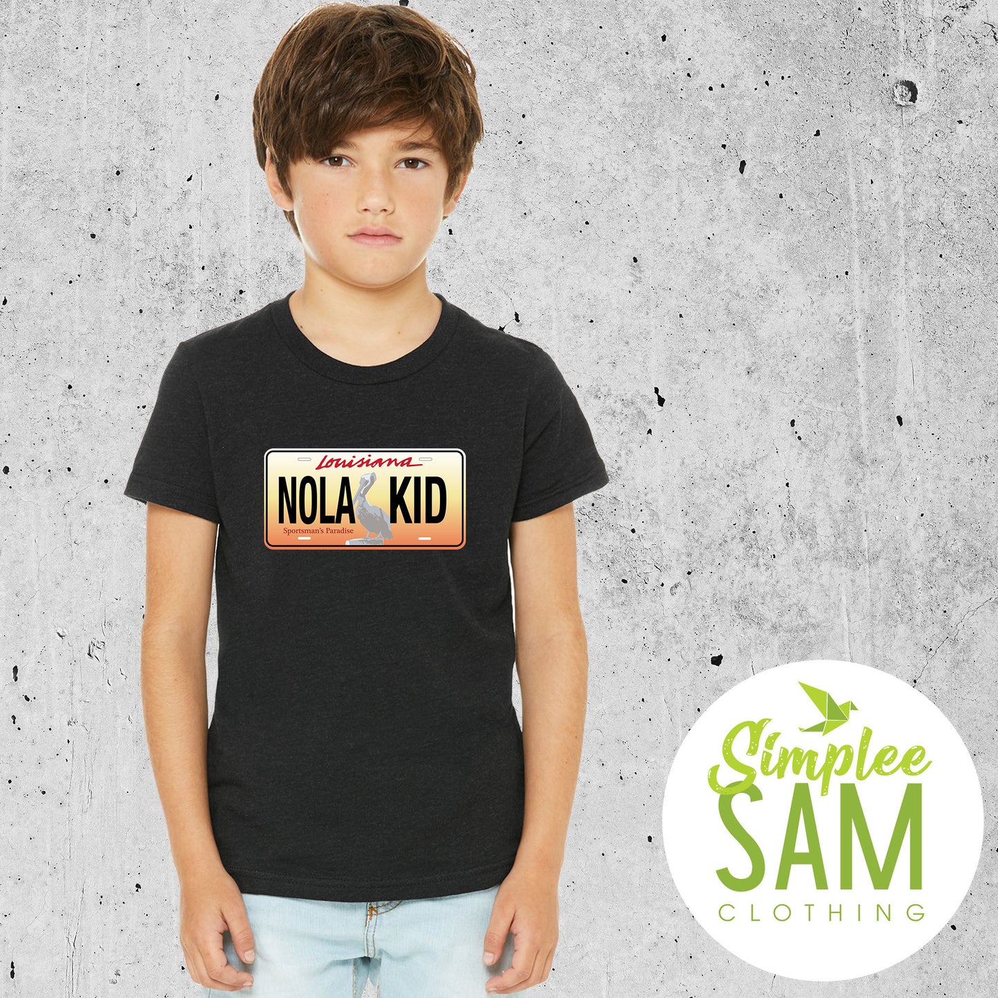 NOLA KID Louisiana License Plate T-shirt